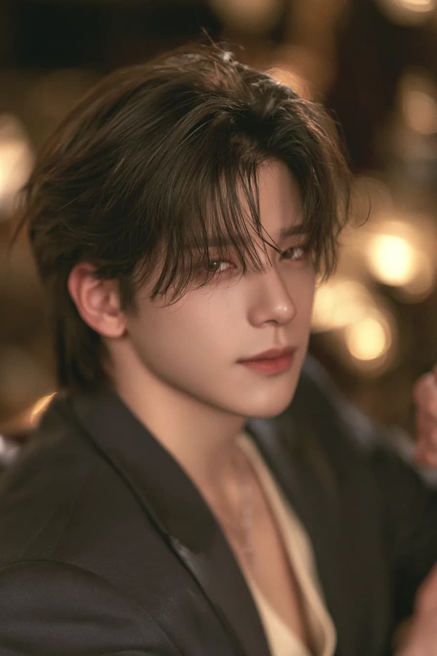 창을 등지고 앉은 호스트